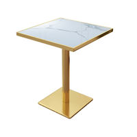 Golden square marble coffee table