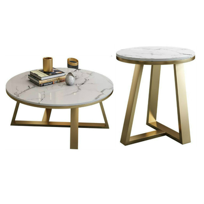Round Marble Top Table Stainless Steel Leg